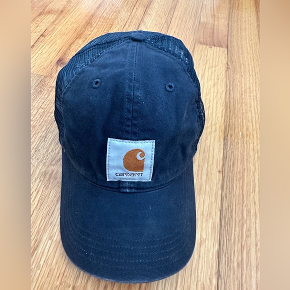 Carhartt Trucker Hat Blue  Mesh Back Adjustable Size Snapback Mens Unisex Cap - Picture 1 of 12